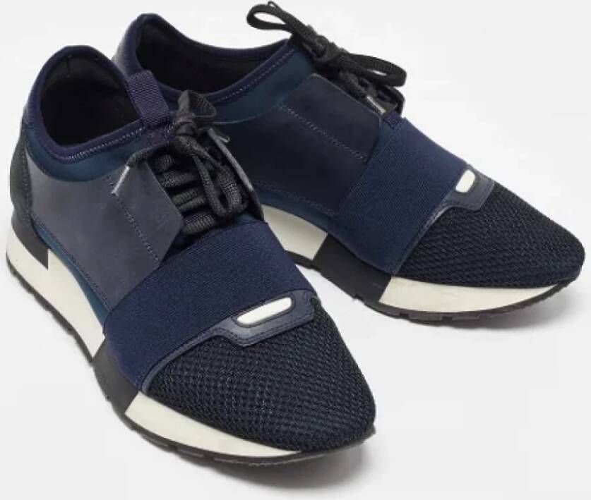 Balenciaga Vintage Pre-owned Leather sneakers Blue Dames