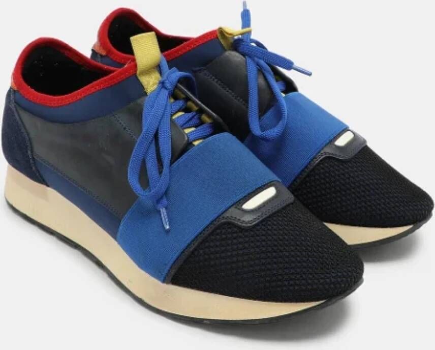 Balenciaga Vintage Pre-owned Leather sneakers Blue Dames
