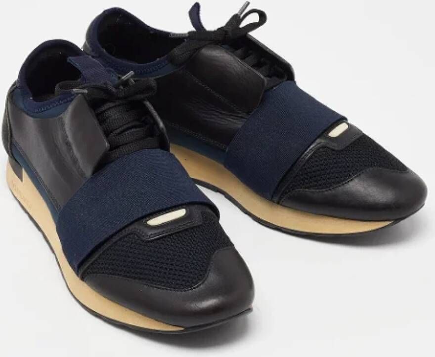 Balenciaga Vintage Pre-owned Leather sneakers Blue Heren