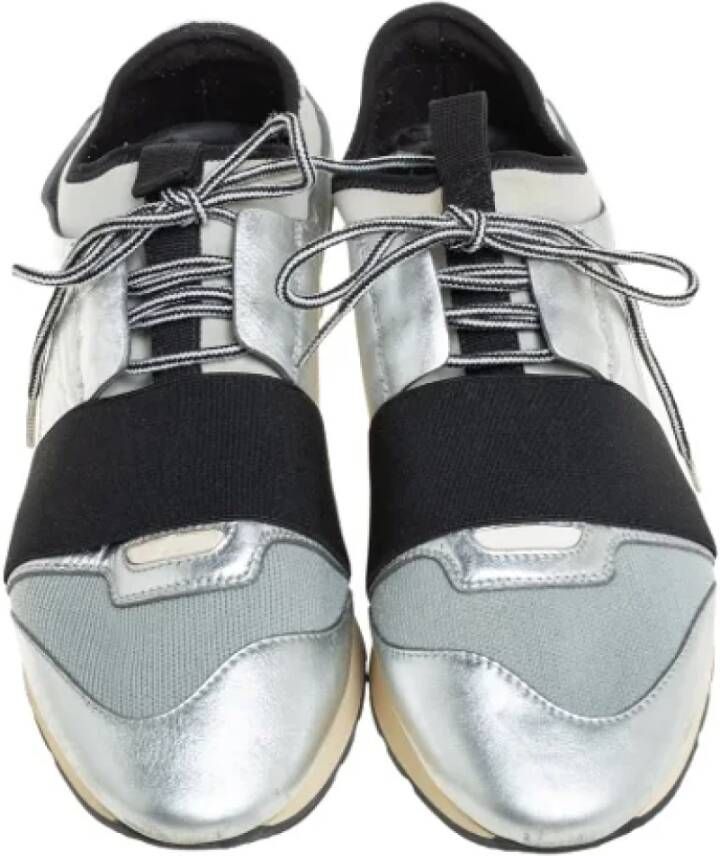 Balenciaga Vintage Pre-owned Leather sneakers Gray Dames