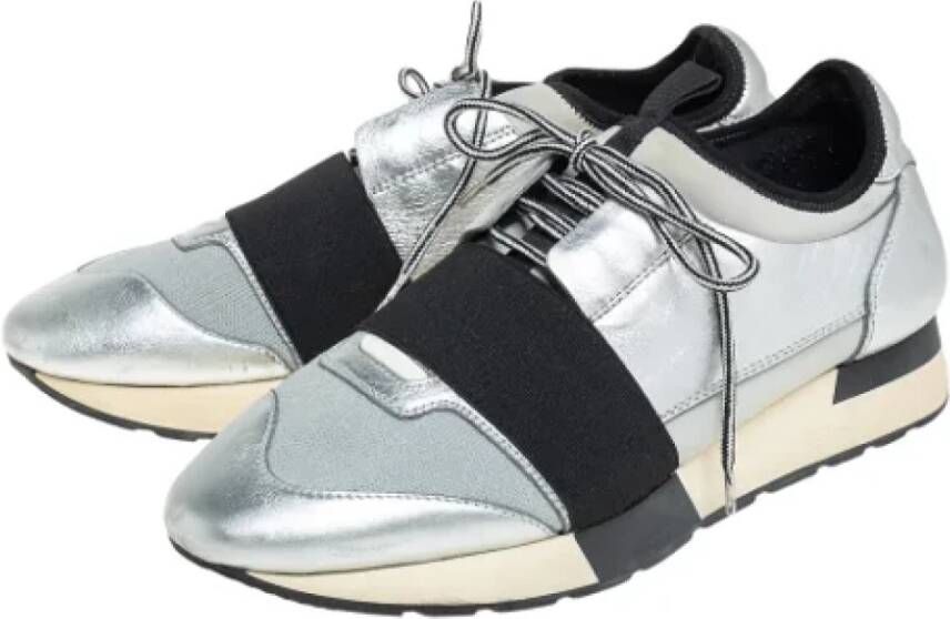 Balenciaga Vintage Pre-owned Leather sneakers Gray Dames