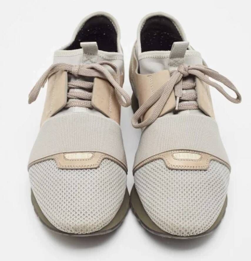 Balenciaga Vintage Pre-owned Leather sneakers Gray Dames