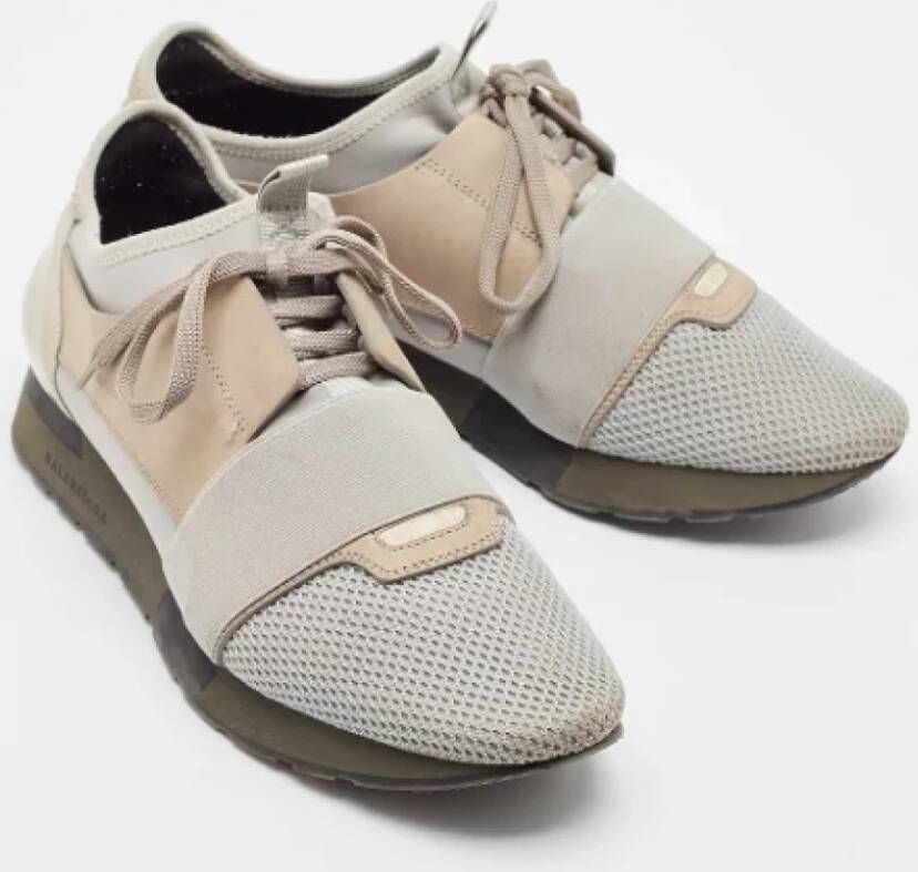 Balenciaga Vintage Pre-owned Leather sneakers Gray Dames
