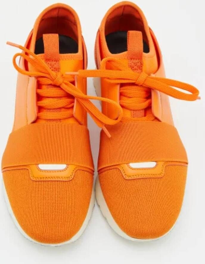 Balenciaga Vintage Pre-owned Leather sneakers Orange Dames