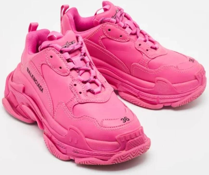 Balenciaga Vintage Pre-owned Leather sneakers Pink Dames