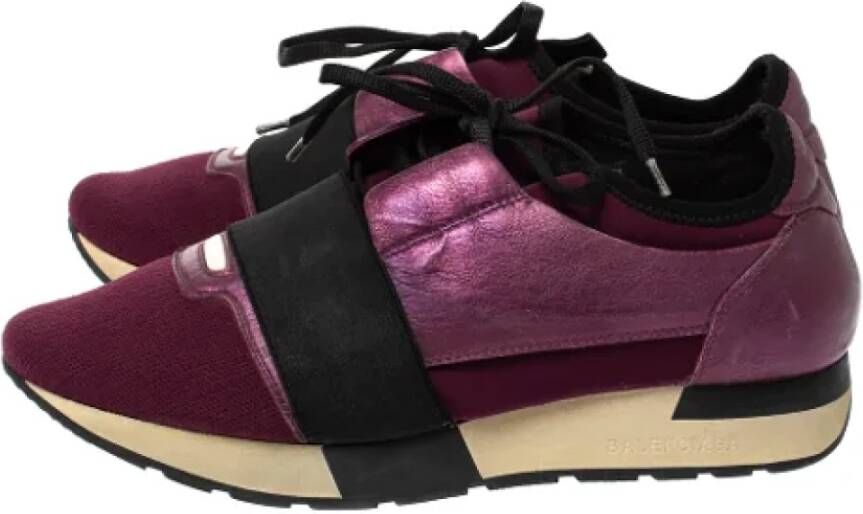 Balenciaga Vintage Pre-owned Leather sneakers Purple Dames