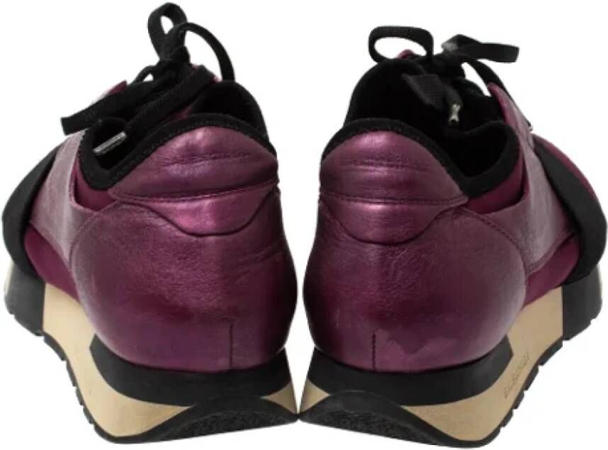 Balenciaga Vintage Pre-owned Leather sneakers Purple Dames