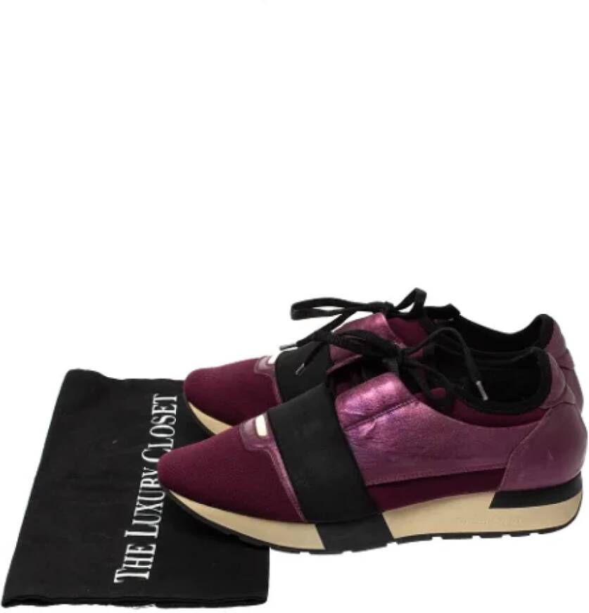 Balenciaga Vintage Pre-owned Leather sneakers Purple Dames