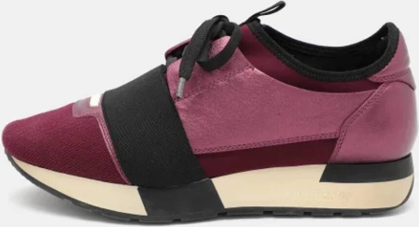 Balenciaga Vintage Pre-owned Leather sneakers Purple Dames