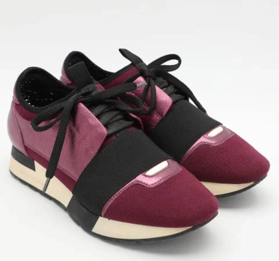 Balenciaga Vintage Pre-owned Leather sneakers Purple Dames