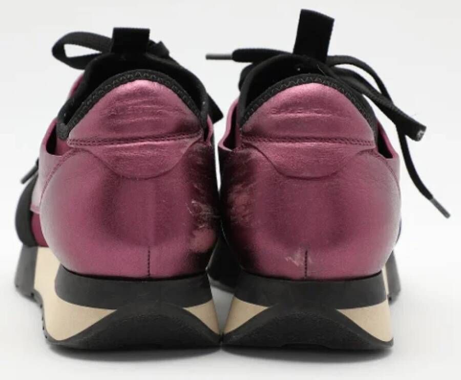 Balenciaga Vintage Pre-owned Leather sneakers Purple Dames
