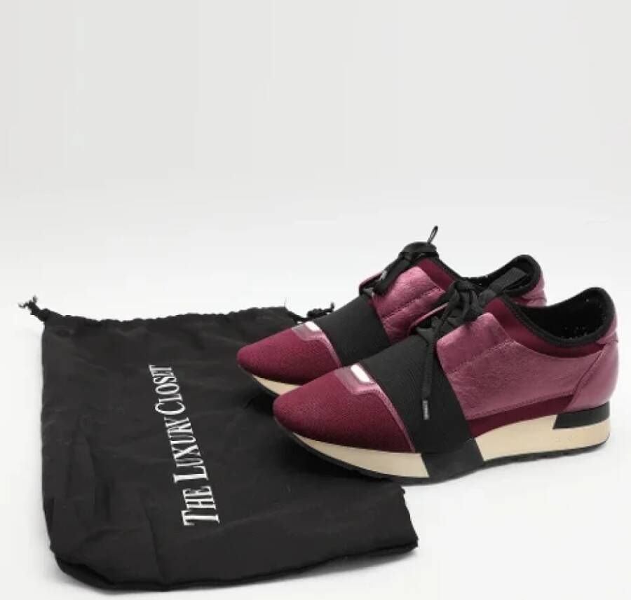 Balenciaga Vintage Pre-owned Leather sneakers Purple Dames