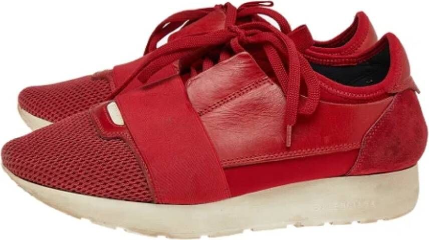 Balenciaga Vintage Pre-owned Leather sneakers Red Dames