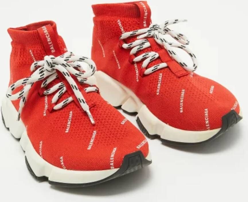 Balenciaga Vintage Pre-owned Leather sneakers Red Dames