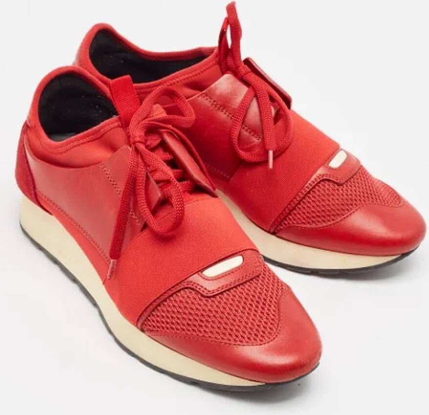 Balenciaga Vintage Pre-owned Leather sneakers Red Dames