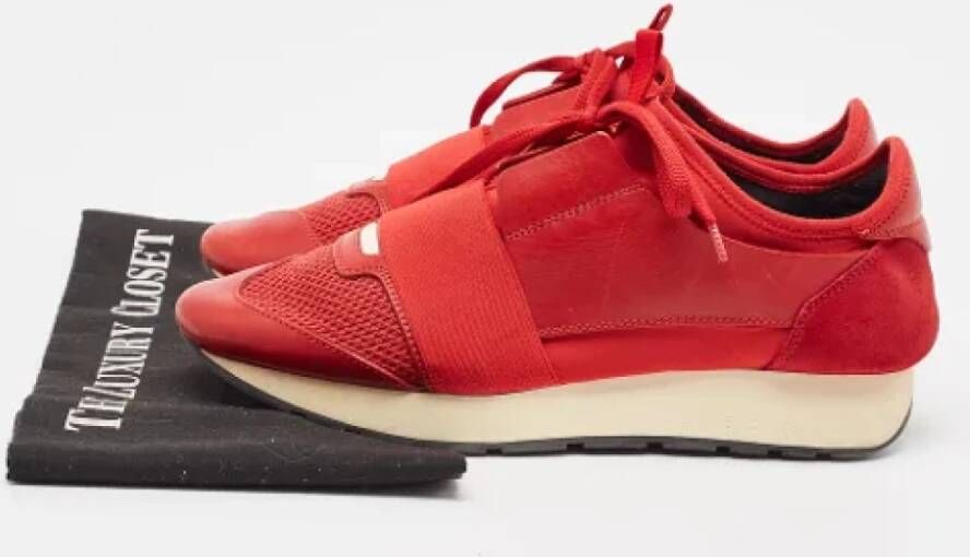 Balenciaga Vintage Pre-owned Leather sneakers Red Dames