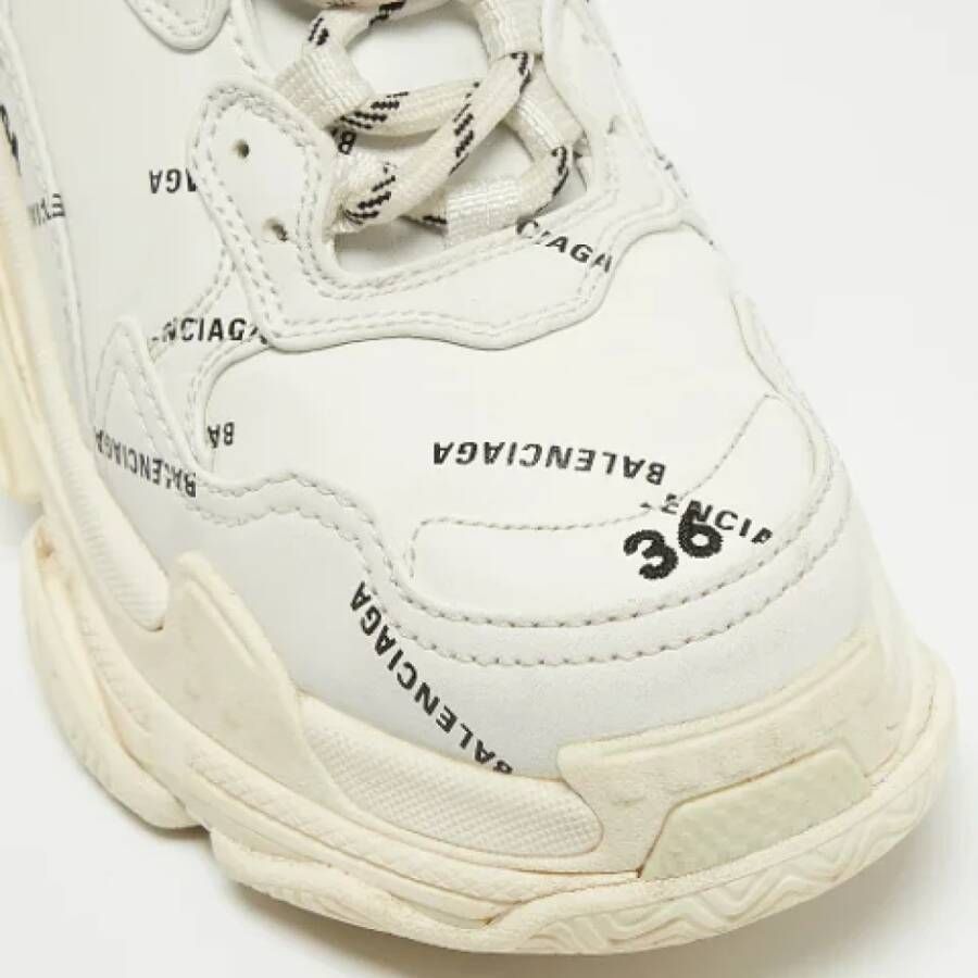 Balenciaga Vintage Pre-owned Leather sneakers White Dames