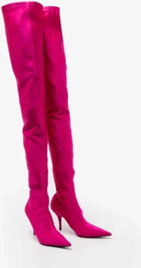 Balenciaga Vintage Pre-owned Satin boots Pink Dames