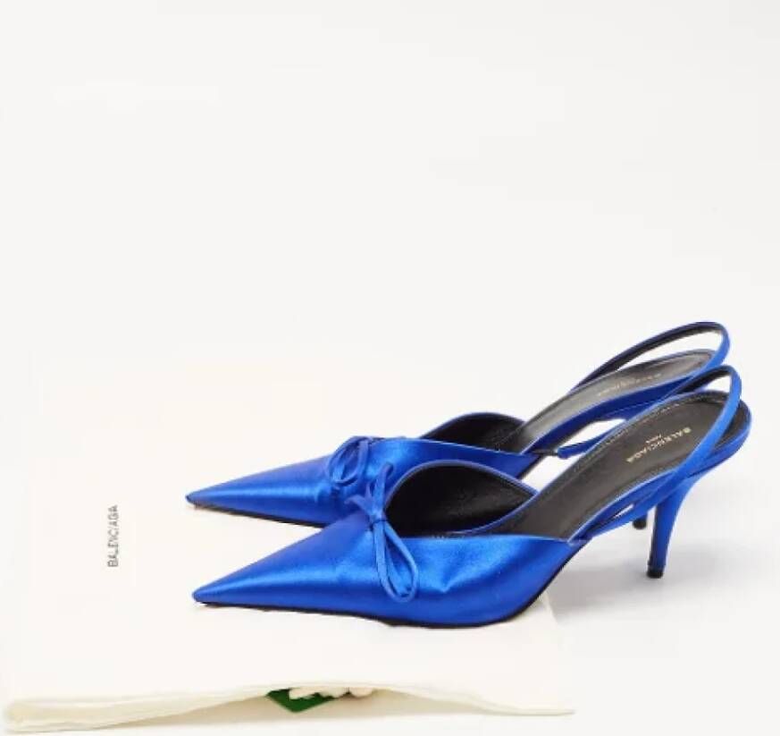 Balenciaga Vintage Pre-owned Satin heels Blue Dames