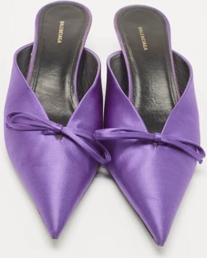 Balenciaga Vintage Pre-owned Satin mules Purple Dames
