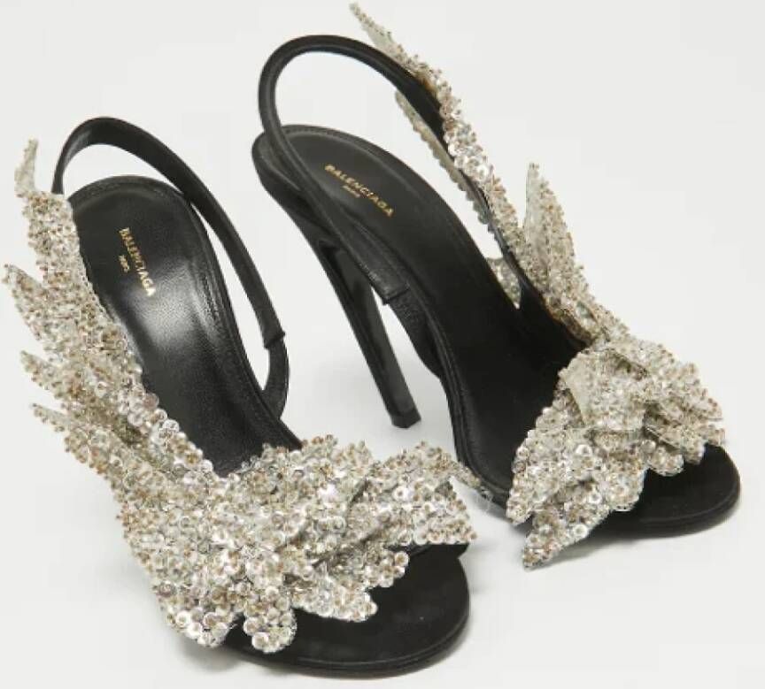 Balenciaga Vintage Pre-owned Satin sandals Black Dames