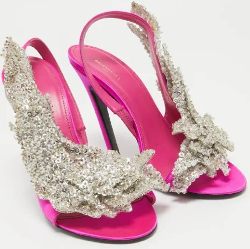 Balenciaga Vintage Pre-owned Satin sandals Pink Dames