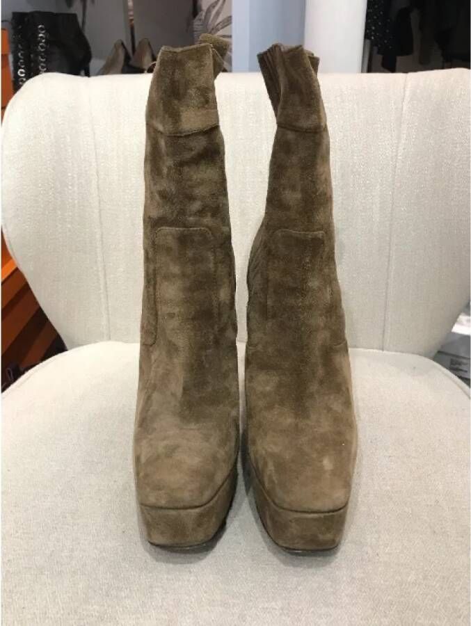 Balenciaga Vintage Pre-owned Suede boots Beige Dames