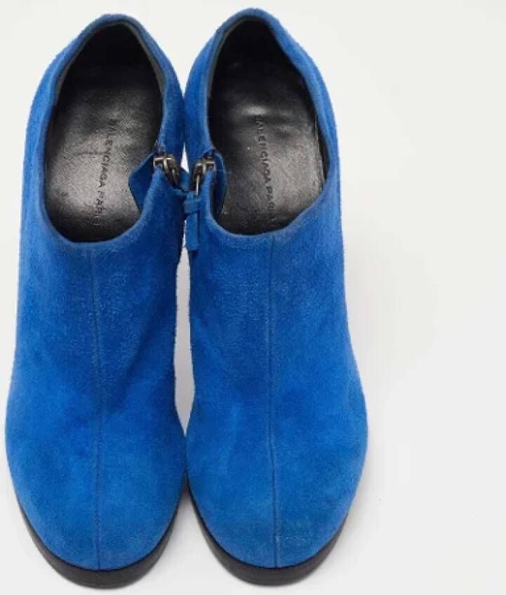 Balenciaga Vintage Pre-owned Suede boots Blue Dames