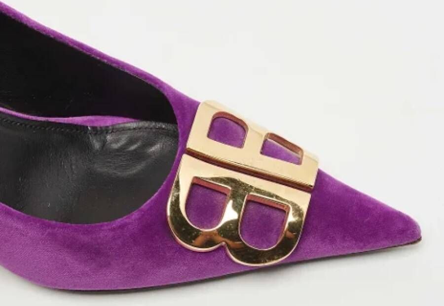 Balenciaga Vintage Pre-owned Velvet heels Purple Dames