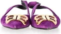 Balenciaga Vintage Pre-owned Velvet sandals Purple Dames