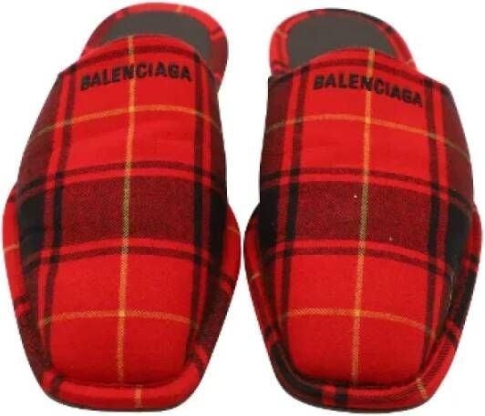 Balenciaga Vintage Pre-owned Wool flats Red Dames