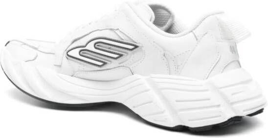 Balenciaga Witte Leren Sneakers met Zichtbare Stiksels