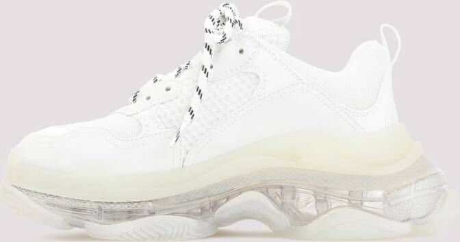 Balenciaga Witte Textiel Sneakers Transparante Zool Beige Dames