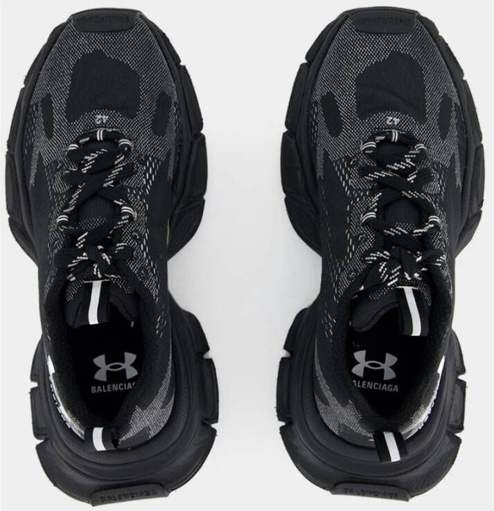 Balenciaga Zwarte Gebreide Sneakers met Reflecterende Details