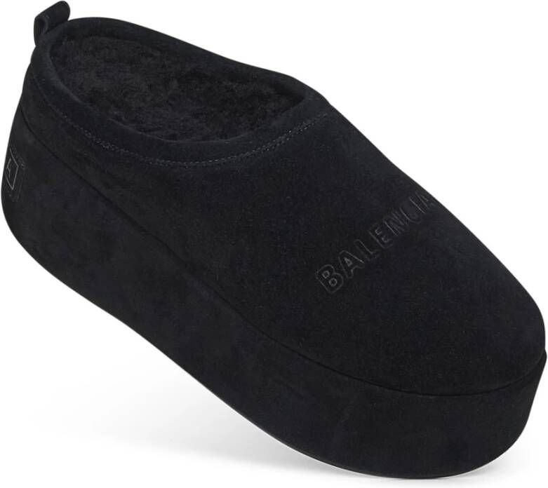 Balenciaga Zwarte Instap Sandalen met Plateauzool