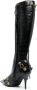 Balenciaga Zwarte Krokodil Effect Puntige Laarzen Black Dames - Thumbnail 5
