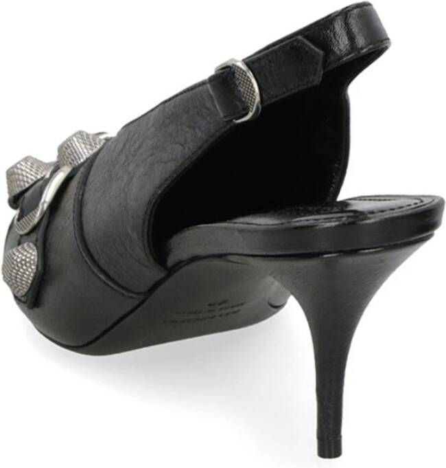 Balenciaga Zwarte Leren Pumps met Puntige Neus Black Dames