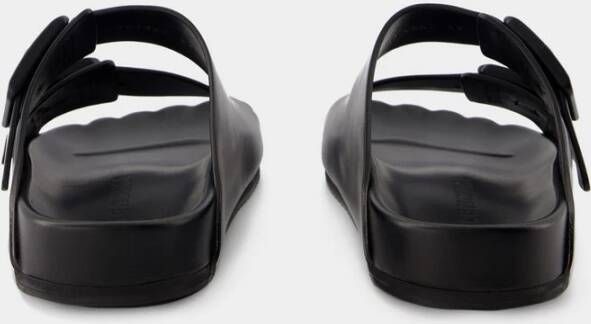 Balenciaga Zwarte Leren Zondag Sandalen Black Dames