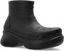 Balenciaga Zwarte platformlaarzen met reliëflogo - Thumbnail 4