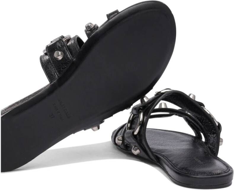 Balenciaga Zwarte Sandalen met Metalen Banden