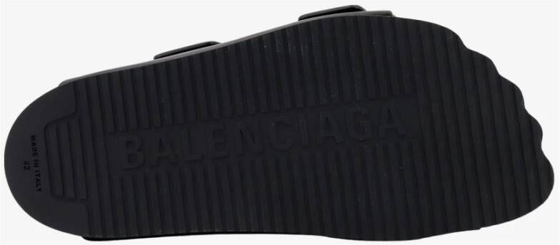 Balenciaga Zwarte Sandalen met Verstelbare Gespen