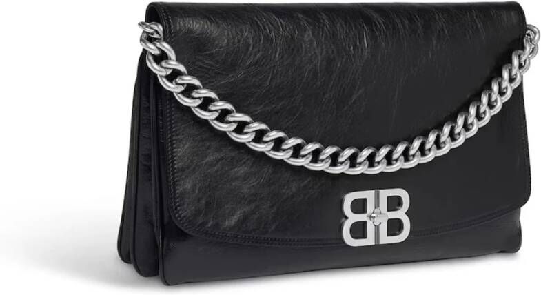 Balenciaga Zwarte Schoudertas met Draaislot