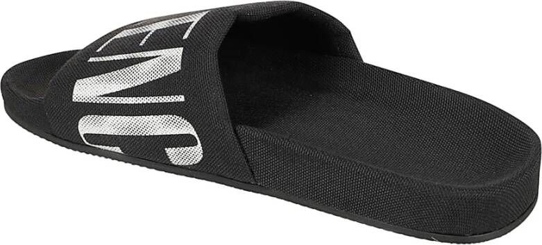 Balenciaga Zwarte Slide Sandalen met Logodetail