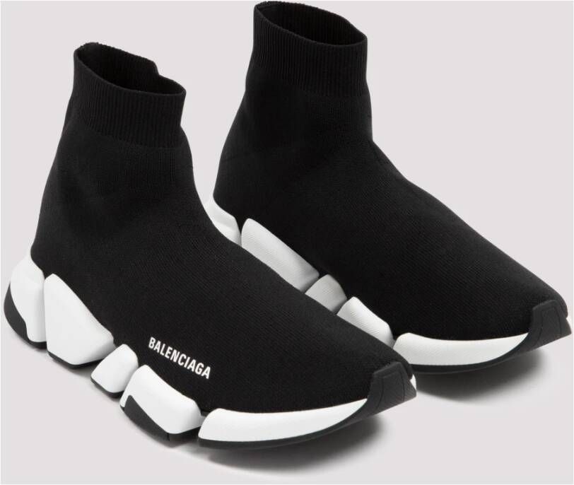 Balenciaga Zwarte Sneakers met 3D Gebreid Bovenwerk