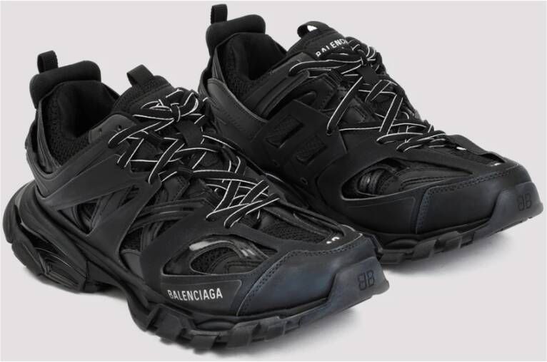 Balenciaga Zwarte Sneakers met Mesh en Nylon Bovenwerk