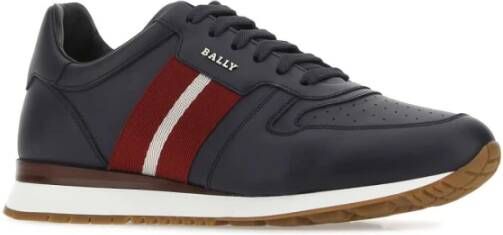 Bally Blauwe Leren Sneakers Blauw Heren