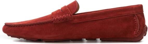 Bally Bordeaux Suede Penny Loafer Red Heren