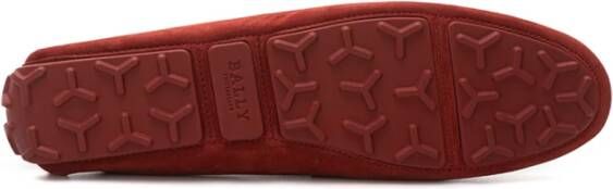 Bally Bordeaux Suede Penny Loafer Red Heren