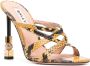 Bally Gele Slangenprint Leren Hoge Hak Sandalen - Thumbnail 2