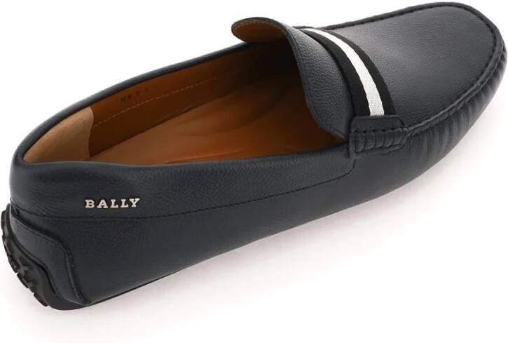 Bally Grained Cowhide Pearce Loafers Blue Heren